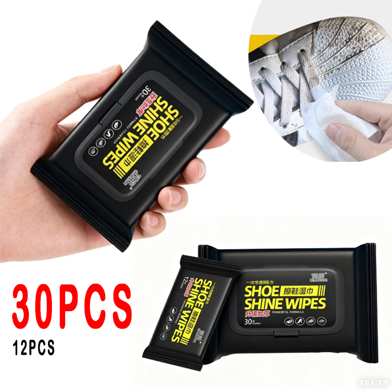 Sneaker Care White - 12Pcs/30Pcs Disposable Shoes Clean Wipes Portable