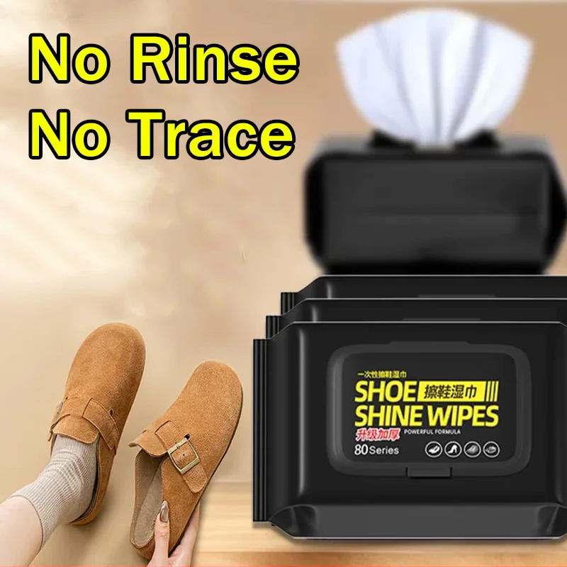 Sneaker Care White - Portable No-Rinse Shoe Cleaning Wipes Disposable
