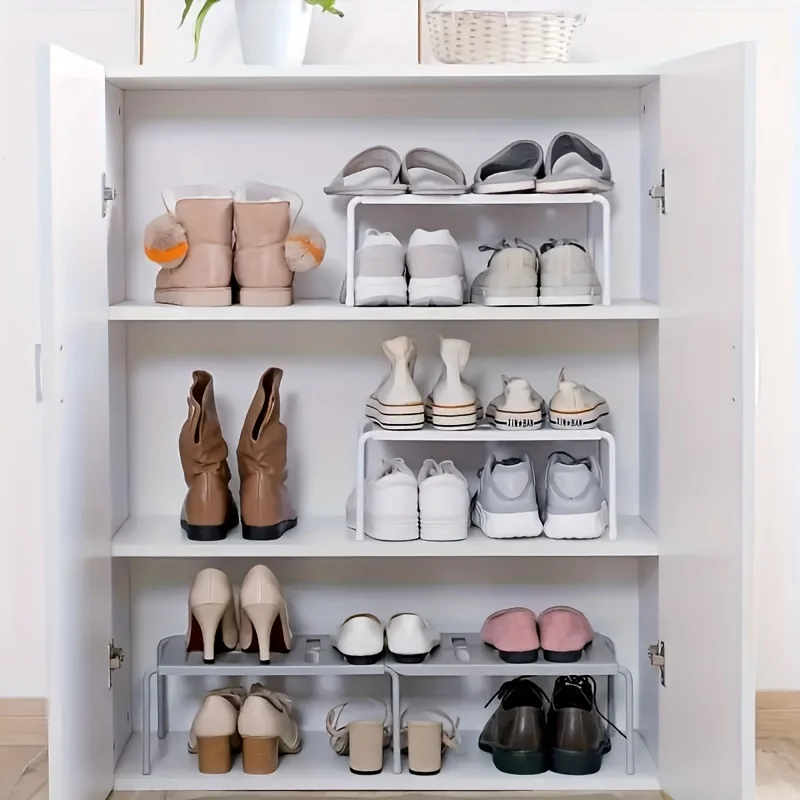 Adjustable Plastic Shoe Rack M - Sneaker Care White 评论和价格