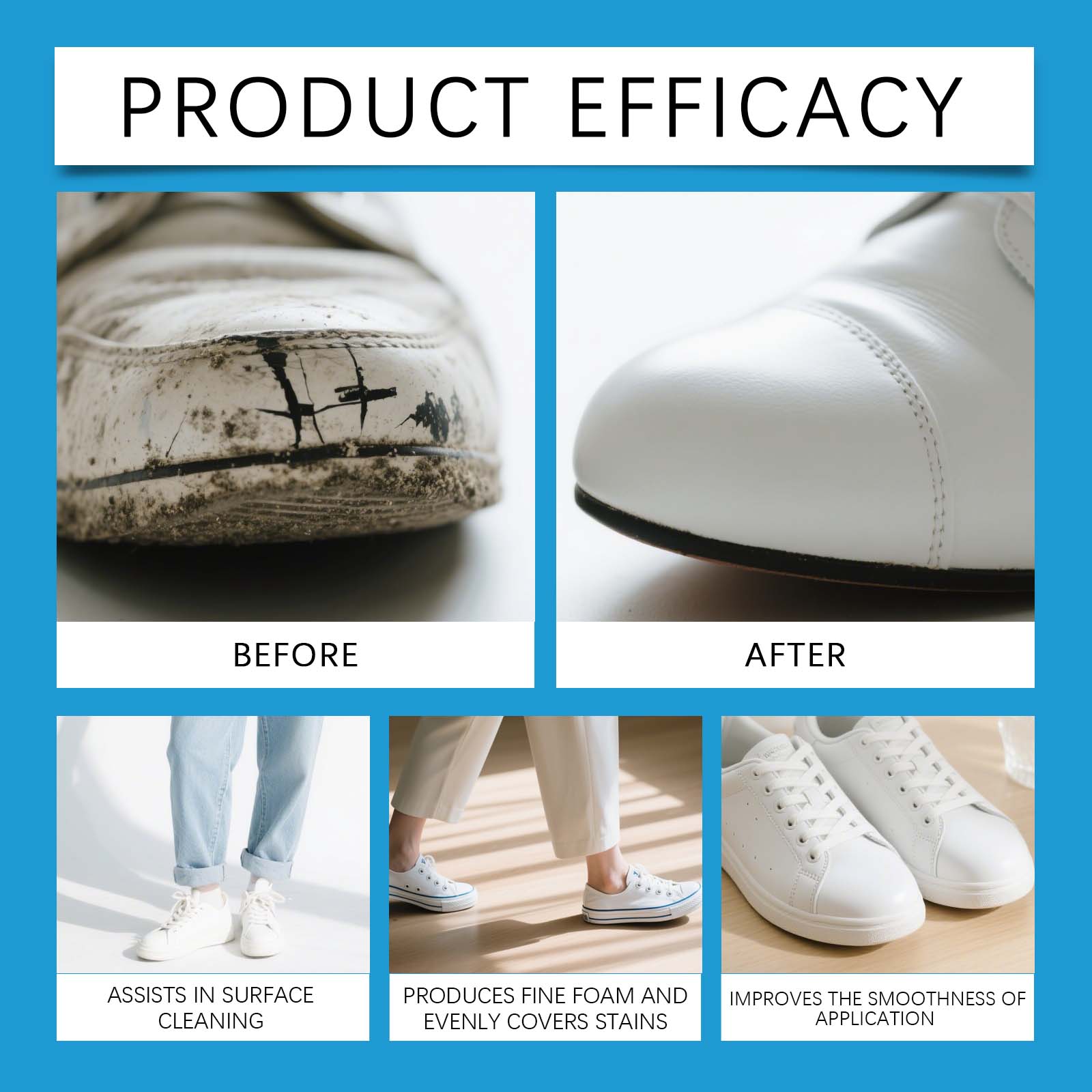 White Shoe Cleaner Cream Sneak - Sneaker Care White 评论和价格